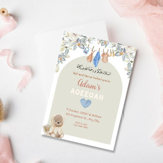 Beary Schattige Aqeeqah Uitnodiging