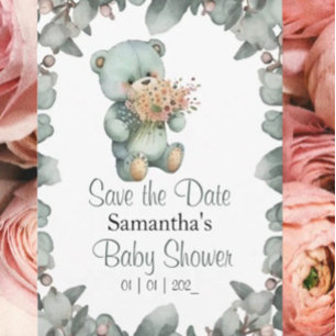 Beary Schattige Boy Baby shower Kaart