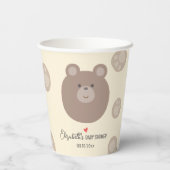 Beary Schattige Bruin Teddy Bear Cub Boy Baby show Papieren Bekers (Achterkant)