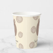 Beary Schattige Bruin Teddy Bear Cub Boy Baby show Papieren Bekers (Rechts)
