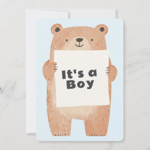 Beary Schattige Het is een Boy Baby shower beer Kaart