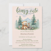 Beary Schattige Woodland Animals Waterverf Baby sh Kaart (Voorkant)