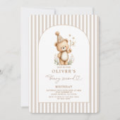 Beary Second Birthday Invitation Kaart (Voorkant)