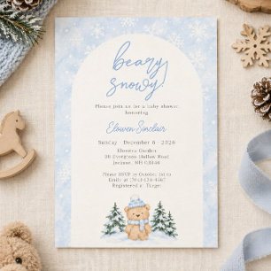 Beary Sneeuwige Winterbeer Baby Shower Kaart