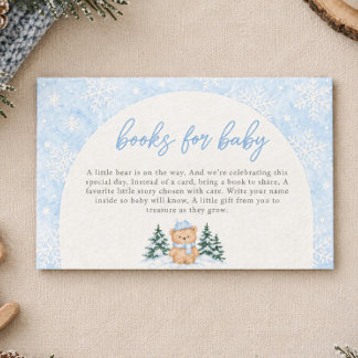 Beary Sneeuwige Winterbeer Boeken voor baby Shower Notitiekaartje