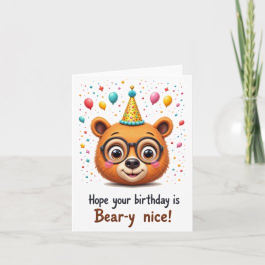 Beary Special Anniversaire - Carte d'ours mignonne (Devant)
