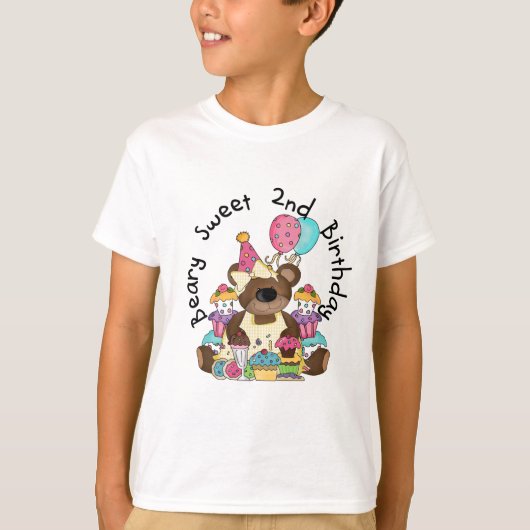 Beary Sweet 2e verjaardag T-shirts en geschenken (Voorkant)