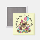 Beary Sweet 2e verjaardag T-shirts en geschenken Magneet (Voorkant / Achterkant)