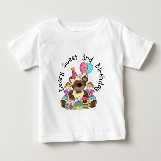 Beary Sweet 3e verjaardag Tshirts en geschenken (Voorkant)