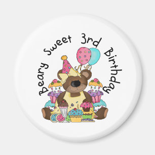 Beary Sweet 3e verjaardag Tshirts en geschenken Magneet