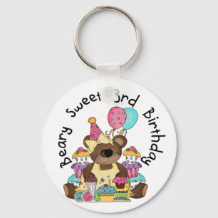 Beary Sweet 3e verjaardag Tshirts en geschenken Sleutelhanger