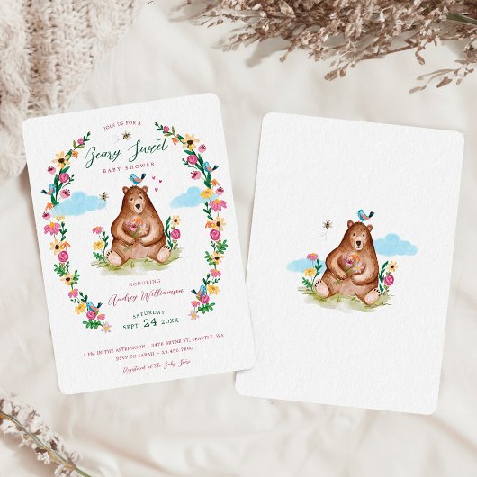 Beary Sweet Baby shower Kaart