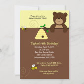 Beary Sweet Bear & Bee 5x7 Invitation d'anniversai (Devant)