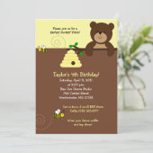 Beary Sweet Bear & Bee 5x7 Invitation d'anniversai (Debout devant)