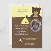 Beary Sweet Bear & Bee 5x7 Invitation d'anniversai (Devant)