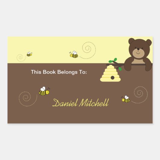 Beary Sweet Beer & Bee Custom Boek Bord Sticker (Voorkant)