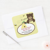 Beary Sweet Beer & Bee SQUARE Favor Sticker (Envelop)
