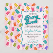 Beary Sweet Candy Gummy Bear Birthday Invitation (Devant / Derrière)