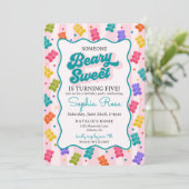 Beary Sweet Candy Gummy Bear Birthday Invitation (Debout devant)