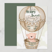 Beary Sweet Invitation d'anniversaire (Devant / Derrière)