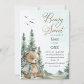 Beary Sweet Invitation d'anniversaire | Pastel (Devant)