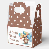 Beary Sweet Teddy beer draagt een bril en ballon Bedankdoosjes (Geopend)