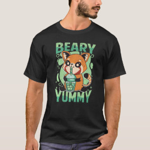 Beary Yummy Cute Red Panda Milk Tea T-shirt