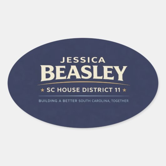 Beasley for SC House District 11 Ovale Sticker (Voorkant)