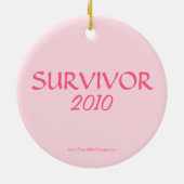 Beast Cancer Survivor Keramisch Ornament (Achterkant)