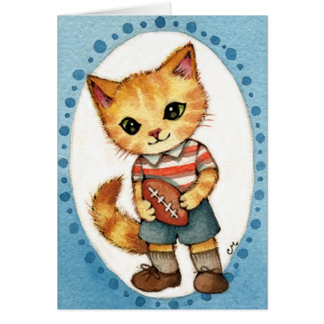 Beast - Cute 1950 retro football kat art. (Voorkant)