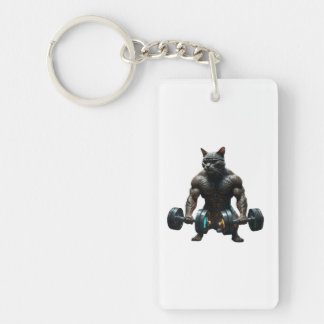Beast Mode Muscular Gym Cat Sleutelhanger