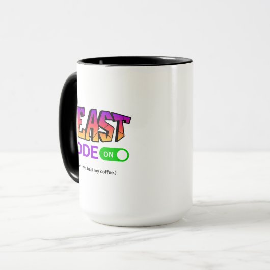 Beast Mode On – Funny Coffee Mug for Java Lovers (Devant gauche)