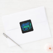 Beast Mode ON – Gym Activation Power Vierkante Sticker (Envelop)