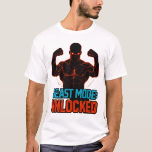 Beast Mode Unlocked Power Gym Motivatie Tshirt