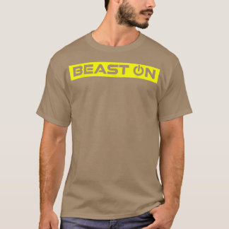 Beast On Yellow Gym Fitness Workout Gym Saying Mot T-shirt