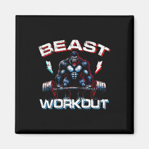 Beast Silverback Deadlift Gym Jokes Gorilla Workou Magneet