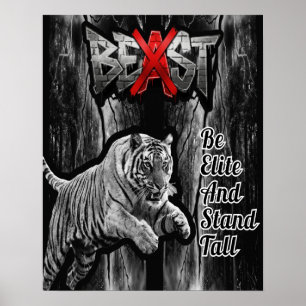 BEAST Tijgerprint, Waarde Poster Papier (Halfglans