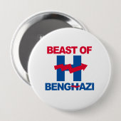 BEAST VAN BENGHAZI - Anti-Hillary - Ronde Button 4,0 Cm (Voorkant /achterkant)