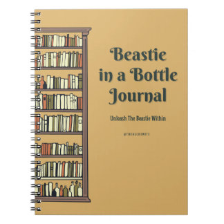 Beastie dans un petit journal en bouteille