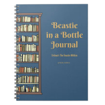 Beastie dans un petit journal en bouteille