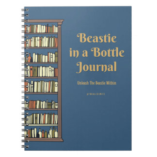 Beastie dans un petit journal en bouteille