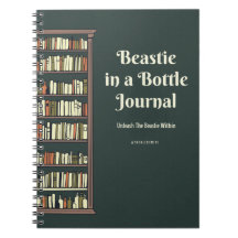 Beastie dans un petit journal en bouteille