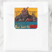 Beat Back the Hun Hun Vierkante Sticker (Tas)