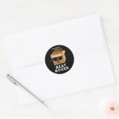 Beat Boxer Funny Beatboxer Box Pun Dark BG Ronde Sticker (Envelop)
