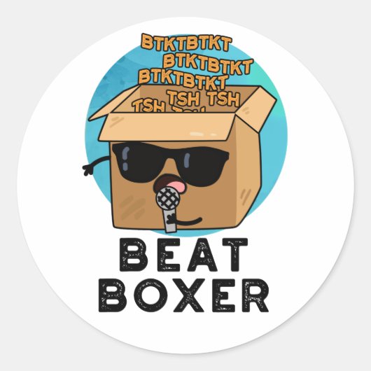 Beat Boxer Funny Beatboxer Box Pun Ronde Sticker (Voorkant)