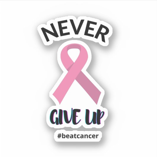 Beat Cancer Bewareness Sticker (Voorkant)