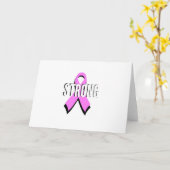 Beat Cancer - Sterke borstkanker Roze lint Kaart (Gele Bloem)