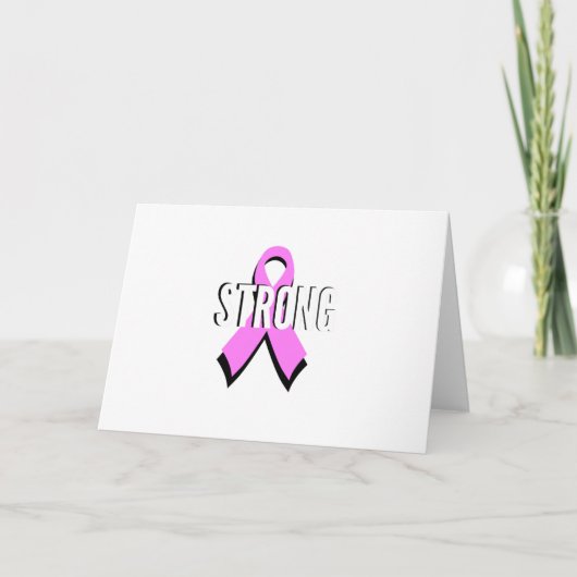 Beat Cancer - Sterke borstkanker Roze lint Kaart (Voorkant)