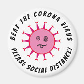 Beat Corona Virus Magnet (Devant)