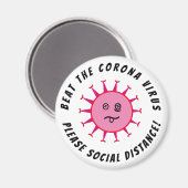 Beat Corona Virus Magnet Magneet (Voorkant / Achterkant)